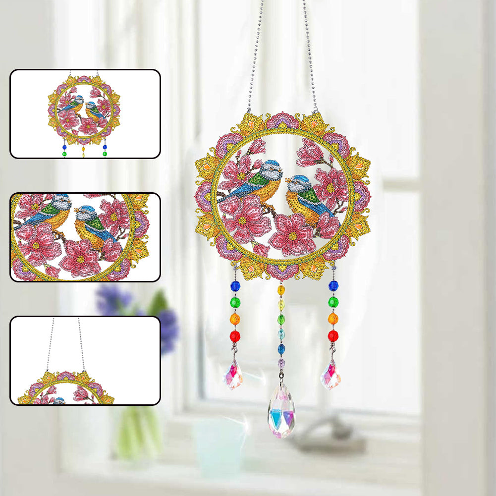 Animal Wind Chimes Crystal Diamond Painting Ornaments for Home Wall Art Decor