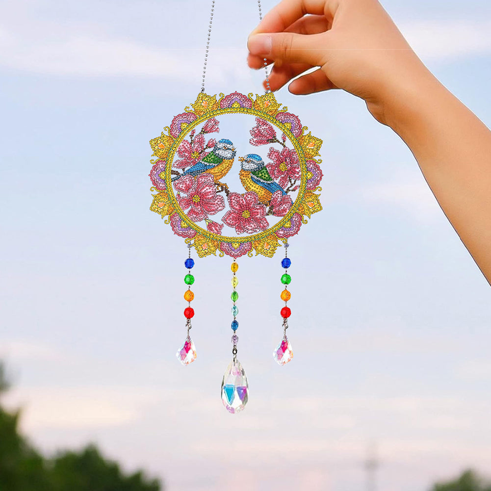 Animal Wind Chimes Crystal Diamond Painting Ornaments for Home Wall Art Decor