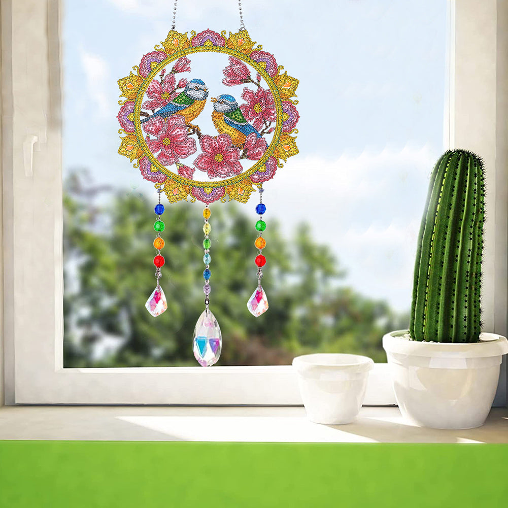 Animal Wind Chimes Crystal Diamond Painting Ornaments for Home Wall Art Decor