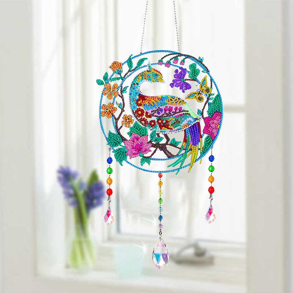 Animal Wind Chimes Crystal Diamond Painting Ornaments for Home Wall Office Decor
