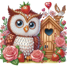 Load image into Gallery viewer, Diamond Painting - Partial Special Shaped - rose owl house (30*30CM)