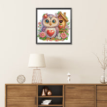 Load image into Gallery viewer, Diamond Painting - Partial Special Shaped - rose owl house (30*30CM)