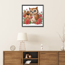 Load image into Gallery viewer, Diamond Painting - Partial Special Shaped - rose owl house (30*30CM)