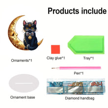 Load image into Gallery viewer, Special Shaped Cat on Moon Desktop Diamond Painting for Adult Home Office Decor