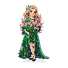 Load image into Gallery viewer, Special Shaped Woman With Flowers 5D Desktop Diamond Painting Art Office Decor