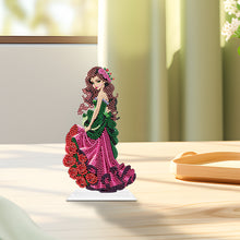 Load image into Gallery viewer, Special Shaped Woman With Flowers 5D Desktop Diamond Painting Art Office Decor