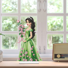 Load image into Gallery viewer, Special Shaped Woman With Flowers 5D Desktop Diamond Painting Art Office Decor