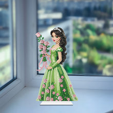 Load image into Gallery viewer, Special Shaped Woman With Flowers 5D Desktop Diamond Painting Art Office Decor