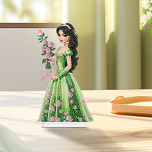 Load image into Gallery viewer, Special Shaped Woman With Flowers 5D Desktop Diamond Painting Art Office Decor