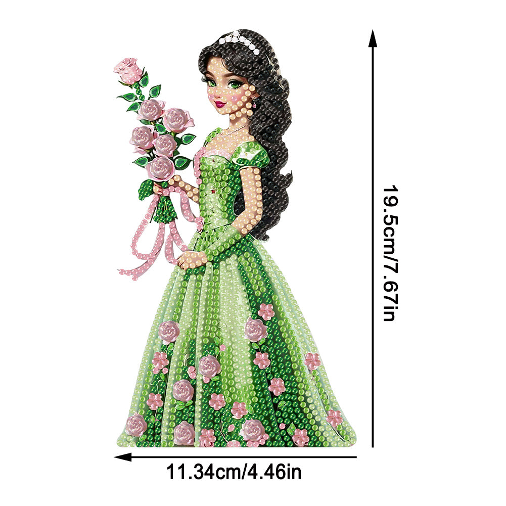 Special Shaped Woman With Flowers 5D Desktop Diamond Painting Art Office Decor