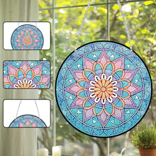 Load image into Gallery viewer, Acrylic Single-Side 5D Mandala Flower Diamond Painting Dots Pendant Window Decor