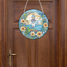 Load image into Gallery viewer, Lighthouse Rose Lupine Safflower Pineapple Bees Diamond Painting Hanging Pendant
