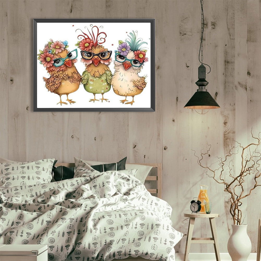 Diamond Painting - Full Round - funny chicken (40*30CM)