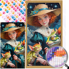 Load image into Gallery viewer, AB Diamond Painting - Full Round - red hair girl (40*75CM)