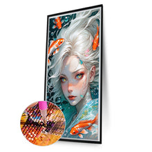 Load image into Gallery viewer, AB Diamond Painting - Full Round - White-haired girl and goldfish underwater (40*75CM)