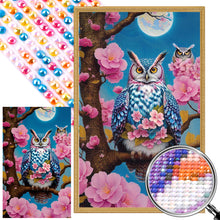 Load image into Gallery viewer, AB Diamond Painting - Full Round - Owl on flower branch (40*60CM)