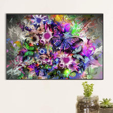 Load image into Gallery viewer, AB Diamond Painting - Full Round - Purple butterfly and flower (60*40CM)