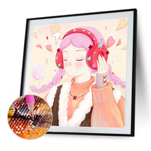 Load image into Gallery viewer, AB Diamond Painting - Full Round - girl wearing headphones (40*40CM)