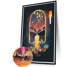Load image into Gallery viewer, AB Diamond Painting - Full Round - Quiet Night Girl and Kongming Lantern (40*60CM)