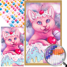 Load image into Gallery viewer, AB Diamond Painting - Full Round - cake kitten (40*70CM)