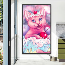 Load image into Gallery viewer, AB Diamond Painting - Full Round - cake kitten (40*70CM)