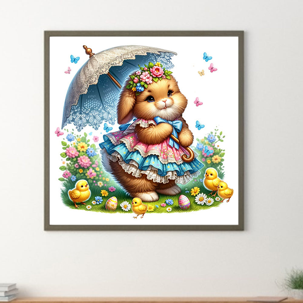 Diamond Painting - Full Square - spring garden rabbit (40*40CM)