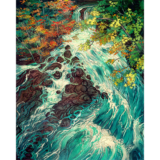 AB Diamond Painting - Full Round - Wonderful scenery in the woods (40*50CM)