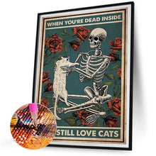 Load image into Gallery viewer, Diamond Painting - Full Round - Love Cat Skeleton (30*40CM)