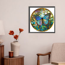 Load image into Gallery viewer, Diamond Painting - Full Round - butterfly stained glass (30*30CM)