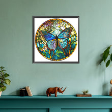 Load image into Gallery viewer, Diamond Painting - Full Round - butterfly stained glass (30*30CM)
