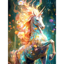Load image into Gallery viewer, Diamond Painting - Full Round - Flowers and Unicorns in the Forest (30*40CM)
