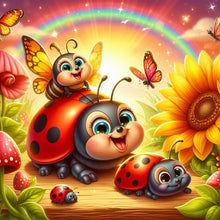 Load image into Gallery viewer, Diamond Painting - Full Round - Seven-spotted ladybug on flower bush (30*30CM)