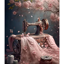 Load image into Gallery viewer, Diamond Painting - Full Round - Sewing under the cherry blossoms (30*35CM)