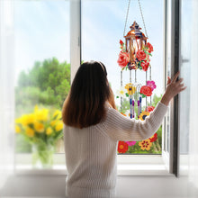 Load image into Gallery viewer, Double Side Wind Chime Diamond Art Hanging Pendant for Home Decor (Rose Lantern)