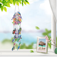 Load image into Gallery viewer, Double Side Wind Chime Diamond Art Hanging Pendant for Home Decor (Flower Bird)