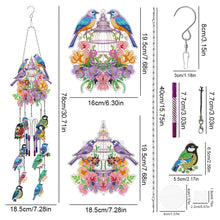 Load image into Gallery viewer, Double Side Wind Chime Diamond Art Hanging Pendant for Home Decor (Flower Bird)