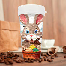 Load image into Gallery viewer, Easter 470ML Travel Home Diamond Painting Art Cup BPA Free With Lid (Rabbit Egg)