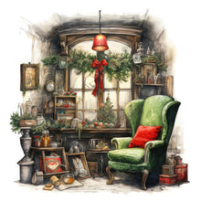 Load image into Gallery viewer, Diamond Painting - Full Round - black green sofa (30*30CM)