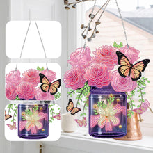 Load image into Gallery viewer, Glow Butterfly Vase 5D DIY Diamond Painting Dots Pendant Office Decor KJ096)