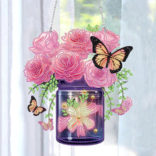 Load image into Gallery viewer, Glow Butterfly Vase 5D DIY Diamond Painting Dots Pendant Office Decor KJ096)