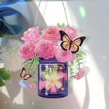 Load image into Gallery viewer, Glow Butterfly Vase 5D DIY Diamond Painting Dots Pendant Office Decor KJ096)
