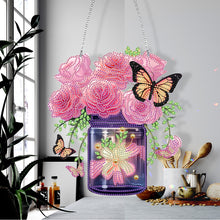 Load image into Gallery viewer, Glow Butterfly Vase 5D DIY Diamond Painting Dots Pendant Office Decor KJ096)