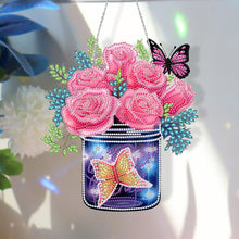Load image into Gallery viewer, Glow Butterfly Vase 5D DIY Diamond Painting Dots Pendant Office Decor (KJ098)
