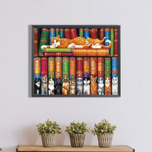Load image into Gallery viewer, Diamond Painting - Full Round - books and cats (50*40CM)