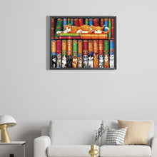 Load image into Gallery viewer, Diamond Painting - Full Round - books and cats (50*40CM)
