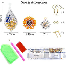 Load image into Gallery viewer, 3 Pairs Double Sided Sunflower Butterfly Diamond Painting DIY Earring Making Kit