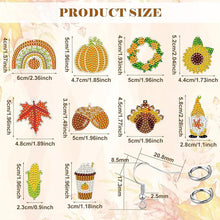 Load image into Gallery viewer, 10 Pairs Double Sided Diamond Painting Earrings Gift for Women Girls (Style 3)