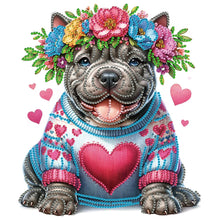 Load image into Gallery viewer, Diamond Painting - Partial Special Shaped - Garland Pitbull (30*30CM)