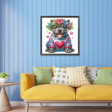 Load image into Gallery viewer, Diamond Painting - Partial Special Shaped - Garland Pitbull (30*30CM)