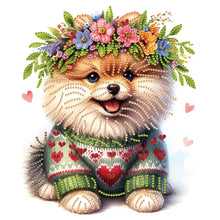 Load image into Gallery viewer, Diamond Painting - Partial Special Shaped - Garland Pomeranian (30*30CM)